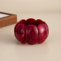 Detailed macro of dark red marble resin stretch bracelet with vintage acrylic texture - Resin Slices (2958) / Dark Red