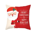 Federa natalizia con Babbo Natale in velluto pelle di pesca rossa e bianca - Stile Contrasto Rosso Bianco Babbo Natale (4)