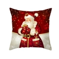 Fodera per cuscino rossa Merry Christmas con Babbo Natale e soldatino Schiaccianoci - 45x45cm / Babbo Natale Rosso con Scatola Regalo (8)