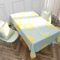Tovaglia blu con stampa di limoni e cuscini coordinati per un arredamento fresco - Limone Estivo (Stile 7)