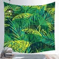 Tropical palm leaf print wall tapestry for home decor in vibrant green and yellow - 100X70 / Peach Skin / Overlapping Palm Leaves (Style 17)