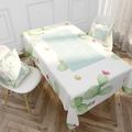 Tovaglia bianca impermeabile con motivi di cactus ad acquerello e set di cuscini - Cactus ad Acquerello (Stile 8)