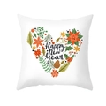 Federa in pelle di pesca con cuore floreale e scritta Happy New Year per divano - Stile Cuore Botanico Floreale Capodanno (3)