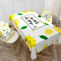 Tovaglia bianca impermeabile con motivo a limoni gialli e testo Sweet Dreams per la casa - Limone Sweet Dreams (Stile 9)