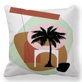 Noordse kussensloop met moderne abstracte geometrische patronen op een witte achtergrond - Abstracte Kokosnootboom Geometrische Stijl (款式-1) / 45*45cm Kussenhoes (Geen vulling)