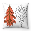 Cuscino decorativo quadrato con design artistico a foglie e stile minimalista - Doppia Foglia Minimalista Moderna (款式-8)