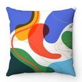 Dettaglio di un cuscino decorativo con motivi geometrici astratti colorati su tessuto - Geometrico ad Alta Saturazione (款式-11)