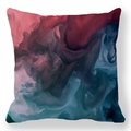 Federa decorativa per divano in pelle di pesca con motivo astratto a inchiostro - Arte Fluida Rosso Blu (Stile-10) / Fodera per Cuscino 45x45