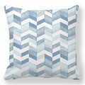 Blue and white chevron art pillow made of soft peach skin fabric for home living room decor - Blue White Chevron (Style-1)