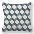 Detailed view of the 3D geometric cube pattern on peach skin fabric square pillowcase - 3D Geometric Cube (Style-2)
