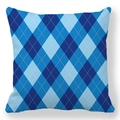 Minimalist blue argyle peach skin throw pillow for living room sofa decoration - British Blue Argyle (Style-3)