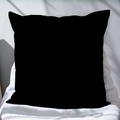 Funda de cojín cuadrada negra de algodón y lino sobre alfombra de felpa blanca - Solo funda de almohada / Negro