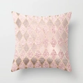 Dettaglio del cuscino con motivo a rombi rosa e argento e ricami dorati fini - Stile Motivo Arlecchino Color Block (款式-5)