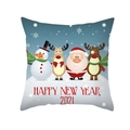 Μαξιλαροθήκη Άγιος Βασίλης με τύπωμα Happy New Year 2021 από ύφασμα peach skin - Στυλ Πρωτοχρονιά 2021 Άγιος Βασίλης Χιονάνθρωπος (36)