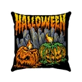 Funda de cojín de Halloween con gráficos de calabaza fundente en suave felpa negra - Estilo de Calabaza Derretida (Estilo-3)