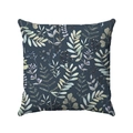 Housse de coussin en peluche douce avec motifs floraux et feuilles vertes - Taie d'Oreiller Carrée / Motif Botanique Foncé (Style-1)