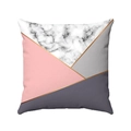 Housse de coussin moderne avec motif marbre géométrique et blocs rose et gris - 45x45 / Style Géométrique Marbre (款式-3)