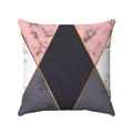 Dettaglio di motivi geometrici in marmo e linee dorate su federa in morbido peluche - 45x45 / Stile Geometrico Marmo Rosa Grigio (款式-6)