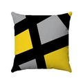 Dettaglio della fodera per cuscino quadrata con motivi geometrici moderni giallo-grigio - 45x45 / Stile Geometrico Giallo Grigio Nero (款式-7)