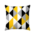 Dettaglio della fodera per cuscino in peluche con motivi geometrici giallo e nero - 45x45 / Stile Triangolo Giallo Nero Grigio (款式-10)