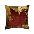 Federa per cuscino autunnale con motivo a foglia d'acero stile pittura a olio decorativa - Modello 5