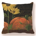 Detailed fabric texture of Thanksgiving pillowcase with sunflowers and pumpkins - Vintage Art Sunflower Pumpkin (Style-10)