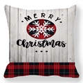 Federa natalizia a quadri rossi con scritta Merry Christmas e motivi decorativi di fiocchi di neve - Tartan Fiocco di Neve (Stile-9)