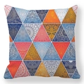 Federa per cuscino mandala bohémien in pelle di pesca con motivi geometrici colorati - Stile Geometrico Mandala Colorato (款式-1)