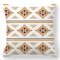 Federa per cuscino bohémien con motivi geometrici arancio e bordeaux su sfondo bianco - Stile Triangolo Geometrico Rosso Arancio Boho (款式-3)