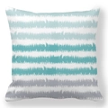 Dettaglio federa in pelle di pesca con motivo a zigzag blu in stile acquerello - Stile a Righe a Zigzag Acquerello Blu Grigio (款式-8)