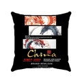 Funda de cojín decorativa negra Año del Dragón Chino 2024 con estampado tradicional - Ilustración de Dragón en Tres Etapas - Negro (Estilo-1) / Funda de almohada 45*45