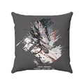 Cuscino grigio Capodanno Cinese con illustrazione di drago e slogan d'amore in inglese - Drago Anime in Inchiostro - Grigio Scuro (Stile-6)
