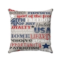 Quadratischer Kissenbezug zum Unabhängigkeitstag mit USA Patriotic Print für Heimdeko - Liberty 4. Juli Typografie Stil (款式-2)