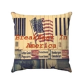 Vintage-Kissenbezug mit US-Flagge und Breakfast In America Aufdruck auf weißem Grund - Frühstück in Amerika Coca-Cola Stil (款式-3)