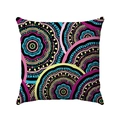 Dettaglio della fodera per cuscino mandala boho con vivaci motivi geometrici etnici - 45*45cm / Motivo Mandala Colorato (Stile-7)