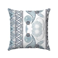 Bohemian style square pillowcase with geometric blue mandala patterns and vintage texture - 18x18 Inch / Blue Bohemian Style (Style-1)