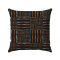 Federa bohémien con base nera e motivi geometrici a pois colorati per decorazione - 45*45cm / Linee Geometriche a Pois (Stile-8)