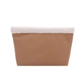 Khaki Handtasche aus Wildlederimitat mit weichem Plüschbesatz und Faltenstruktur - Khaki