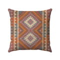 Fodera per cuscino quadrata etnica bohémien con motivi geometrici in rosso mattone - 45*45cm / Stile Jacquard Toni della Terra (Stile-10)