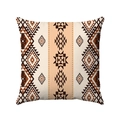Federa quadrata bohémien con motivi geometrici aztechi nei colori crema e marrone - 45*45cm / Totem Geometrico Azteco (Stile-12)