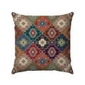 Federa per cuscino quadrata boho con motivi geometrici tribali vintage in rosso mattone - 45*45cm / Stampa Integrale Bohémien (Stile-13)