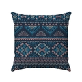 Federa etnica blu navy con motivo geometrico tribale rosa e stampa a rombi - 45*45cm / Geometria Etnica Blu Scuro (Stile-14)