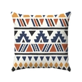 Fodera per cuscino bohémien quadrata con motivi etnici geometrici arancione e blu navy - 45*45cm / Geometria Etnica Toni Caldi (Stile-15)