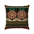 Federa per cuscino mandala boho nera con intricati motivi etnici decorativi - 45*45cm / Mandala Floreale Nero (Stile-16)