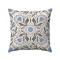 Fodera per cuscino quadrata bohémien con motivi floreali simmetrici in blu e grigio - 45*45cm / Floreale Folk Simmetrico Crema (Stile-19)