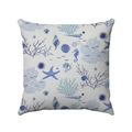 Funda de cojín cuadrada con motivos marinos azules de estrellas y caballitos de mar - 45x45cm / Estilo Vida Marina Mixto (Estilo-4)
