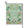 Detailed texture of Happily Ever After double-sided linen garden flag with floral design - Happily Ever After Style (Style--7) / 45*30cm