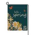 Drapeau de jardin en lin double face avec texte hello spring et motif papillon - Style Printemps Papillon (Style--1) / 45*30cm