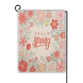 Drapeau de jardin en lin double face avec motif floral et support en métal - Style Printemps Floral (Style--2) / 45*30cm