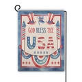Bandiera da giardino God Bless the USA con motivi patriottici su supporto in metallo - Stile God Bless the USA (7) / 45*30cm